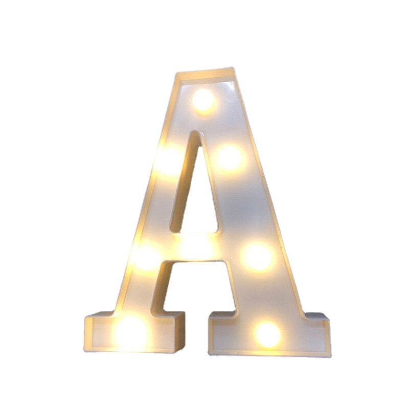 LED English Letter & Symbol Pattern Night Light - Home Decor for Bedroom, Birthday Party, Proposal