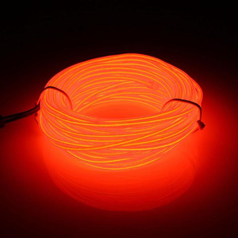 10M EL Wire Neon Light LED Flexible Tube Rope Lamp for Car Decoration with Battery Case