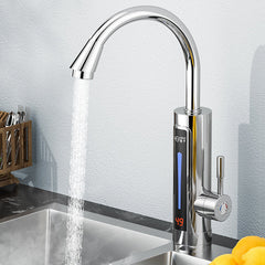 3300W Electric Hot Water Heater Faucet with LED Temperature Display - Instant Heating Tap