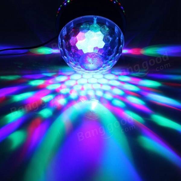 15W LED RGB Crystal Magic Ball Sunflower Stage Light Sound Activated for Christmas Party KTV Disco