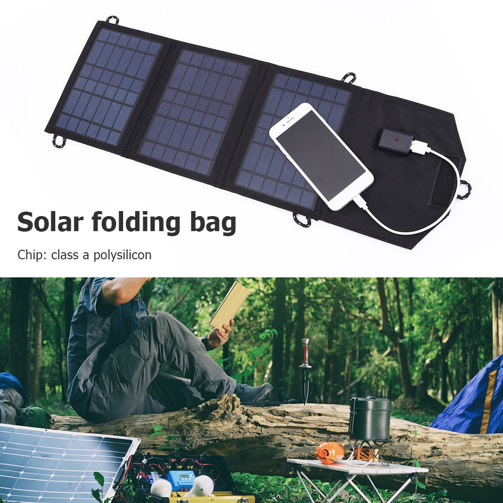 30W 5V USB Solar Panel Pack: Portable, Waterproof, Foldable Charger for Outdoor Camping & Emergency Mobile Phone Power