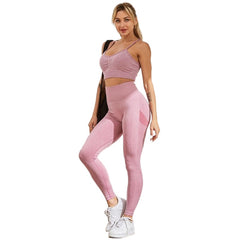 Sexy Women Bubble Butt Push Up High Waist Seamless Fitness Leggings