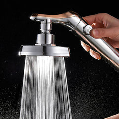 Water-Saving 360 Degree Rotating High-Pressure Shower Head with Stop Button