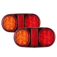 2PCS 12-24V 28LED Rear Tail Stop Brake Light Indicator for Boat, Trailer, Caravan, Van