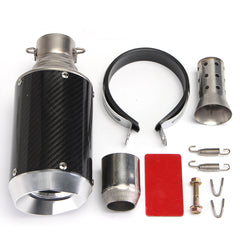 Universal 51mm Slip-On Round Carbon Fiber Motorcycle Exhaust Muffler