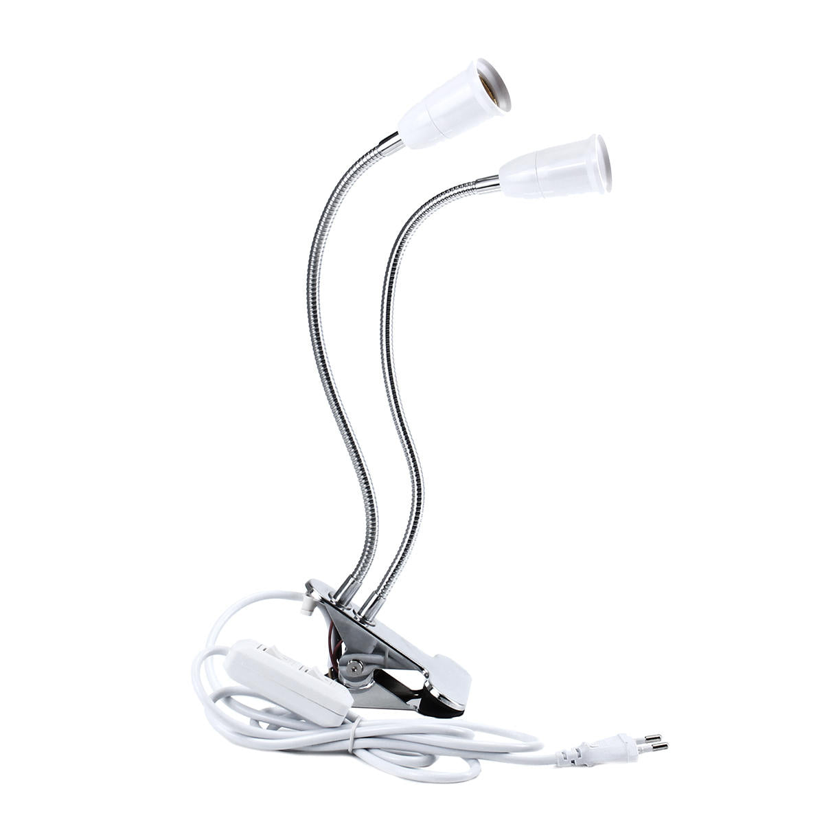 30CM Adjustable Dual Head Clip Lampholder with On/Off Switch for E27 LED Grow Light Bulb Adapter