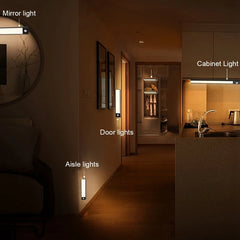 Über USB wiederaufladbares LED-Nachtlicht – 20/40/60 cm Körpersensorstreifen für Schlafzimmer, Kleiderschrank, Bücherregal, Treppe