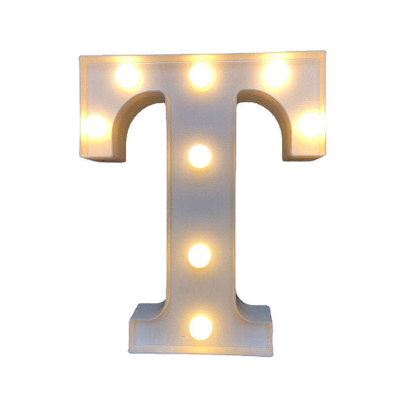 LED English Letter & Symbol Pattern Night Light - Home Decor for Bedroom, Birthday Party, Proposal