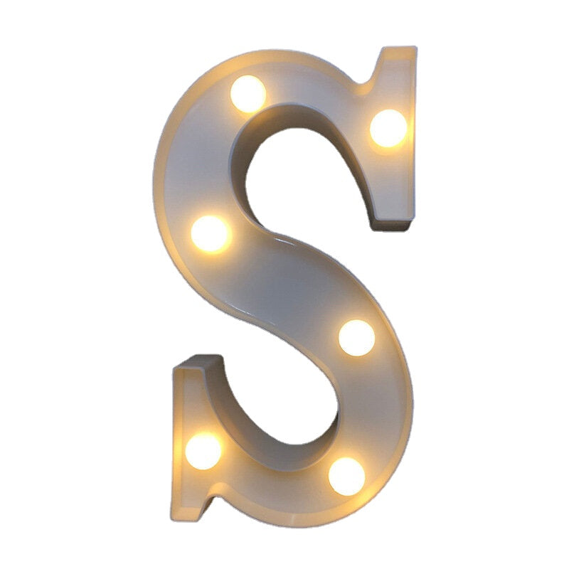 LED English Letter & Symbol Pattern Night Light - Home Decor for Bedroom, Birthday Party, Proposal