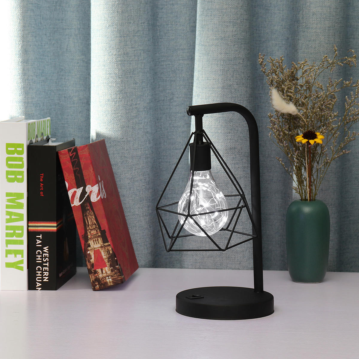 Modern Diamond Shape PVC LED Night Light - Table Lamp for Bedroom & Home Decor