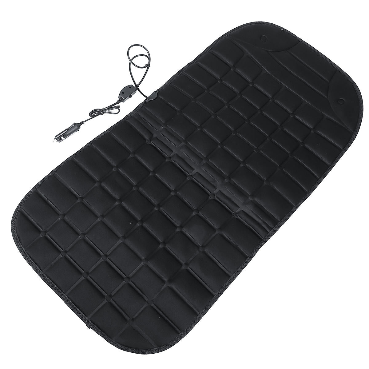 12V 30W Polyester Heated Car Seat Cushion - Winter Electric Warmer Mat for Front Seats