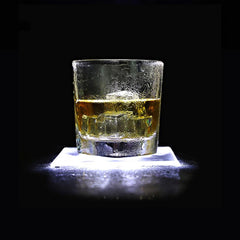 LED Night Light Color Bottle Cup Mat Sticker - Square Cocktail Party Pad Holder for Club