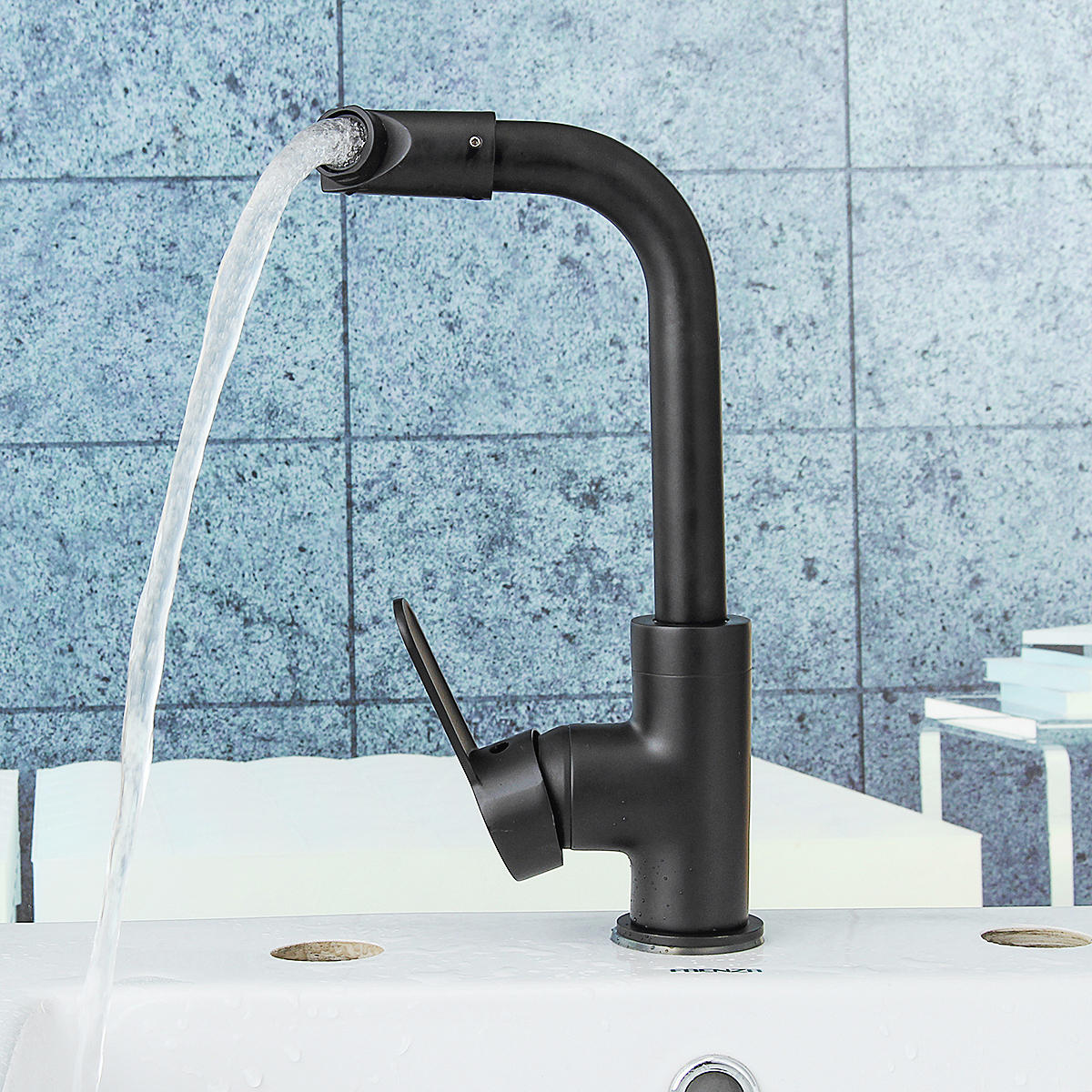 Black Matte 360 Degree Rotating Kitchen & Bathroom Basin Sink Faucet - Hot/Cold Mixer Water Tap