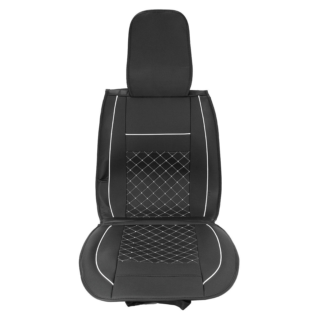 Universal 5-Seats PU Leather Car SUV Seat Cover Set with Front, Rear Cushions and Pillows