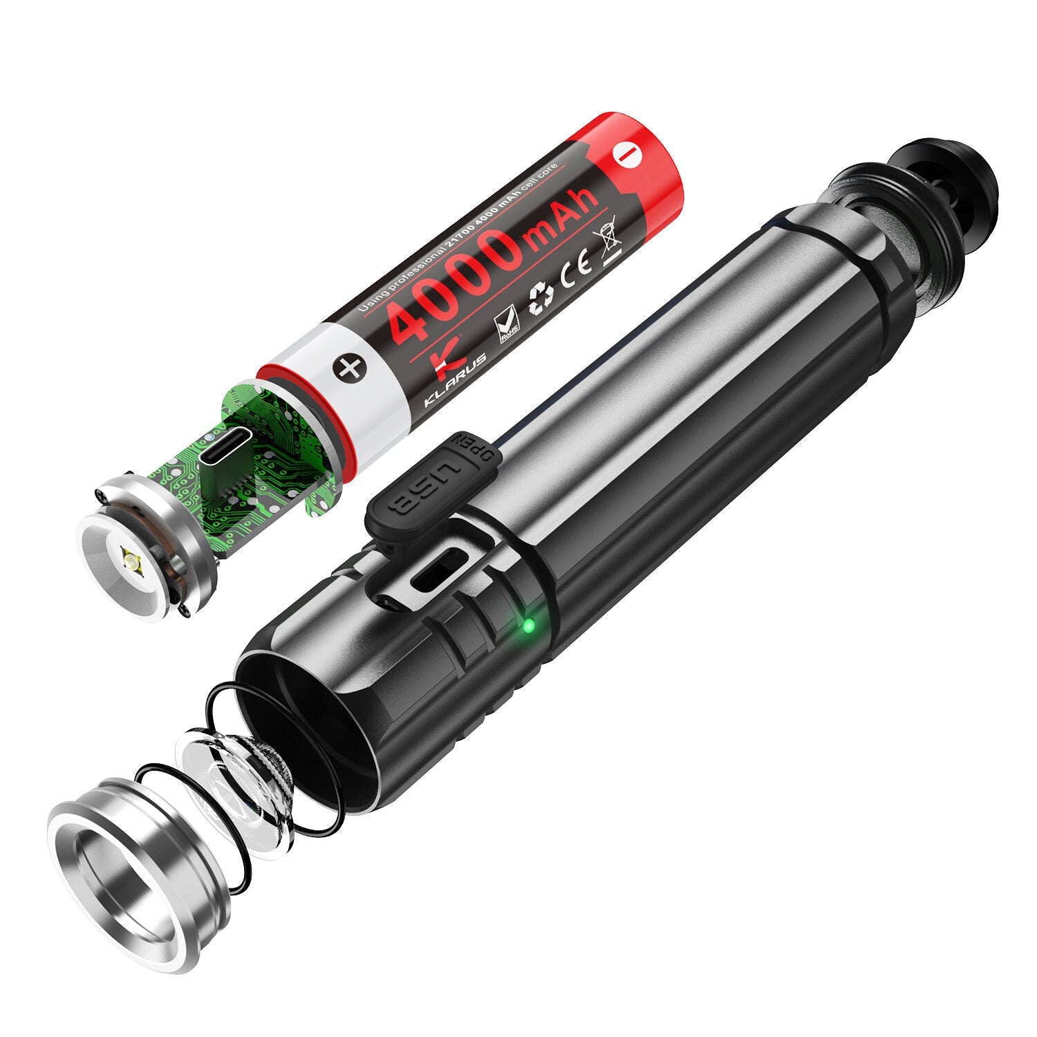 1100LM Mini LED Rechargeable Flashlight with 18650 Battery - Powerful Torch for Camping and Hiking