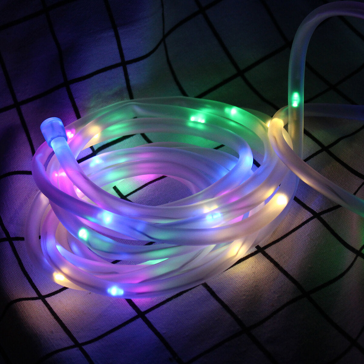 39FT 100 LED Solar String Rope Lights - Waterproof Fairy Lights for Xmas, Wedding, Party Decor, Night Lighting