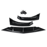 3Pcs Carbon Fiber Look Car Front Bumper Lip Kit Spoiler Diffuser Protector Cover