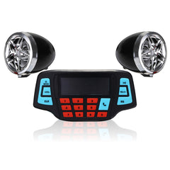 Bluetooth Motorcycle Handlebar Amplifier Radio Stereo Alarm Speaker MP3 FM Player