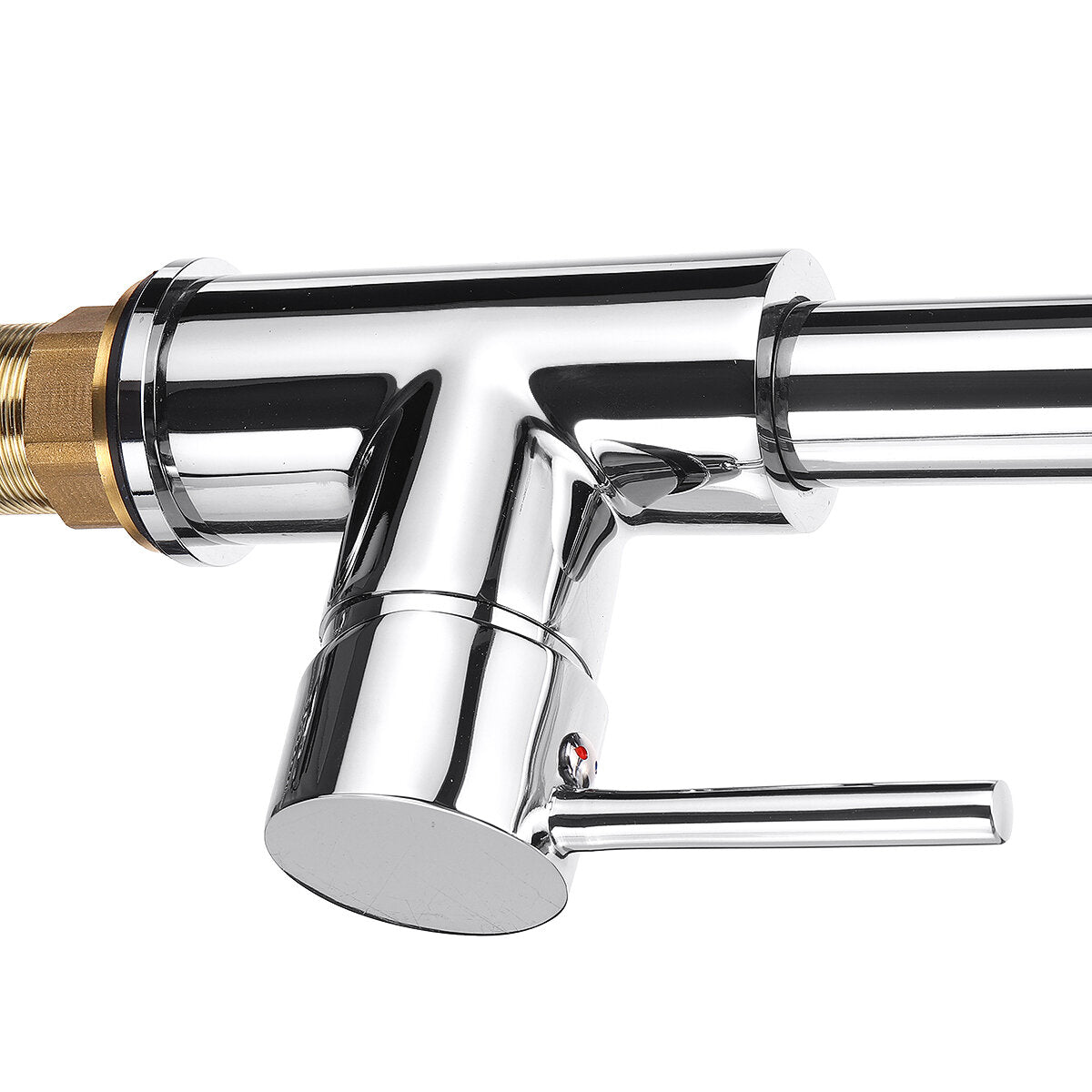 Modern Single Handle Kitchen Sink Faucet with Pull Down Sprayer - Hot and Cold Mixer Tap