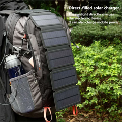 10W Portable Solar Charger with USB Output for Smartphones - Sun Folding Solar Panels 5V 2.1A