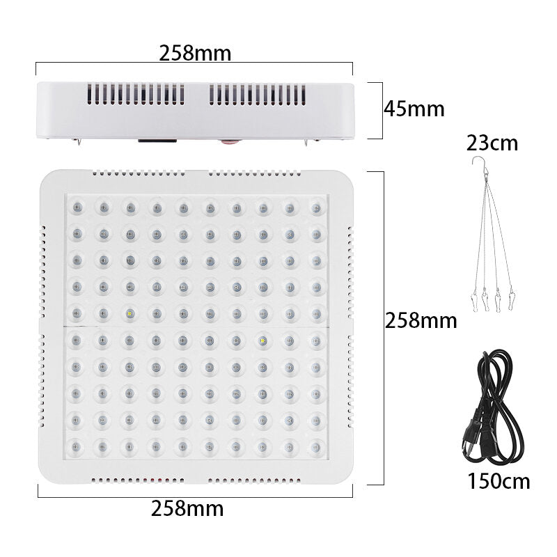 Full Spectrum LED Grow Light for Hydroponic Indoor Plants and Flowers, IP66 Rated