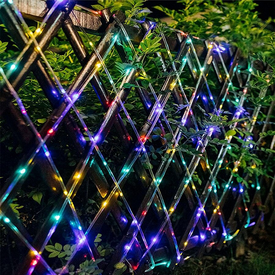 39FT 100 LED Solar String Rope Lights - Waterproof Fairy Lights for Xmas, Wedding, Party Decor, Night Lighting