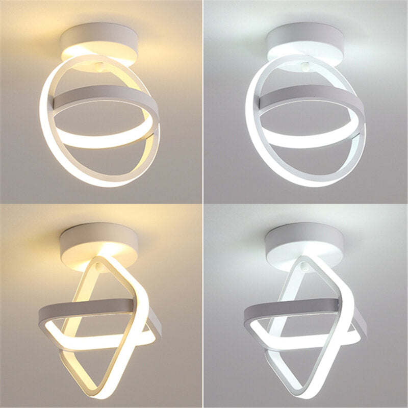 Modern LED Ceiling Lamp Dual Ring Chandelier Fixture, AC85-265V, Living Room Pendant Light