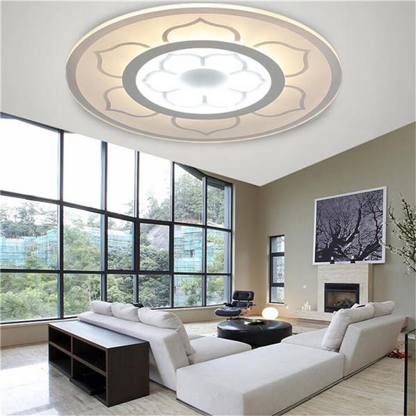 15W Modern Round Flower Acrylic LED Ceiling Light - Warm White/White for Living Room AC220V