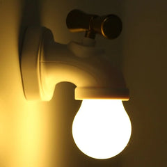 Rechargeable LED Night Light with Sound Control - Water Tap Shape, Home Wall Decor, Perfect Gift