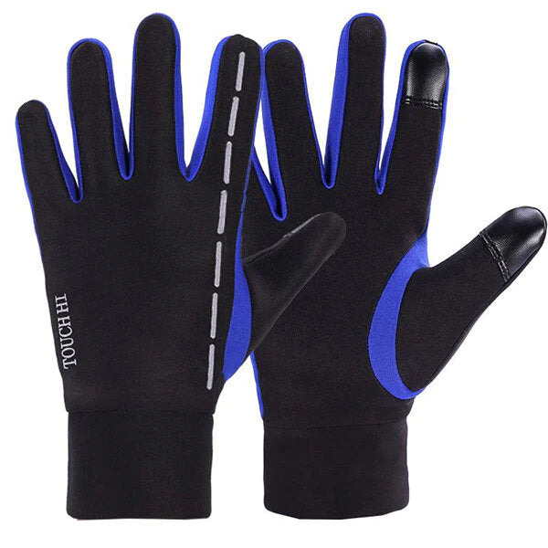 Men's Anti-Skid Fleece Winter Cycling Gloves - Warm, Windproof, Full Finger Outdoor Mittens