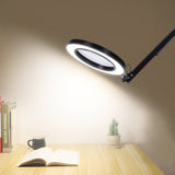 Folding Long Arm Clip Desk Lamp with LED Magnifying Glass, USB Reading Light, Eye Protection for Electronic Maintenance