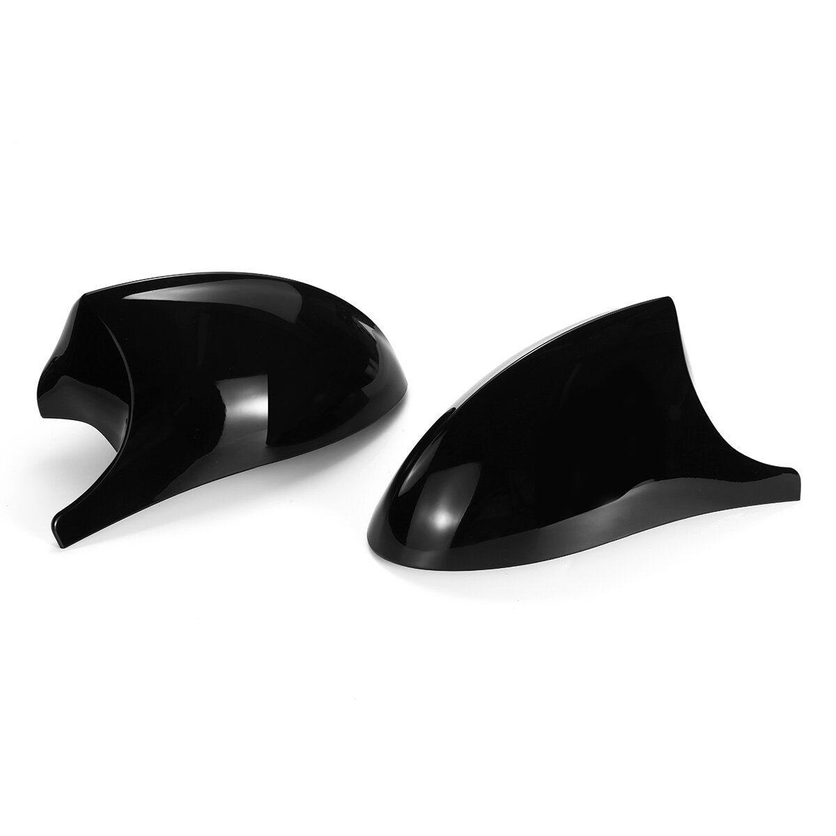 Glossy Black Car Rear View Mirror Cap Cover Replacement - Left & Right