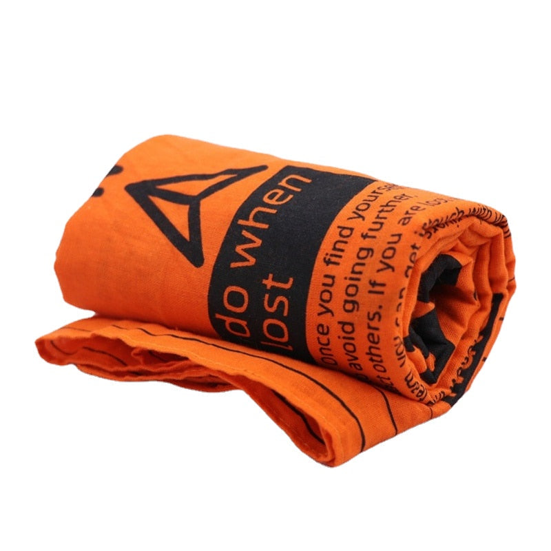 First Aid Scarf: Camping Bandana, Survival Guide, Bandage, Headbands for Men & Women, Hiking Scarves