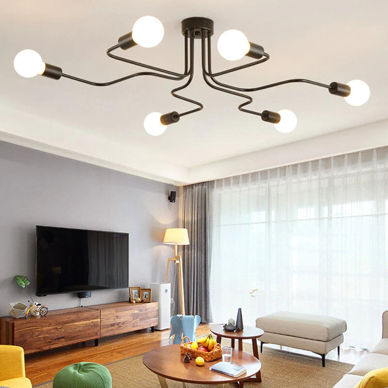 110-240V LED Ceiling Chandelier Pendant Lamp with 4/6/8 Heads for Study or Bedroom