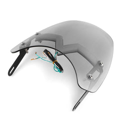 Universal 5-7" Smoke Round Headlight Fairing Motorcycle Windshield with LED