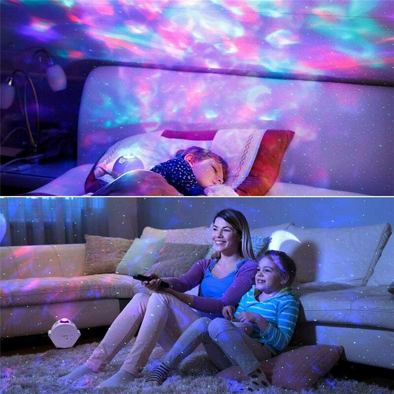 3-in-1 USB LED Galaxy Starry Night Light Sky Projector Ocean Wave Star Lamp