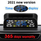 Solar Car 360 Degree Rotation Tire Pressure Monitoring System with LCD Display, Digital Clock, and Tyre Temperature Alarm