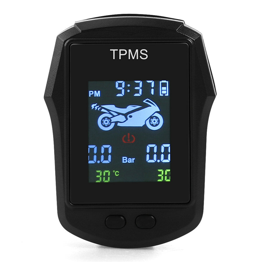 Waterproof Motorcycle TPMS with USB & Solar Charging, Tire Pressure Monitoring Alarm System for Motorbikes & E-Bikes