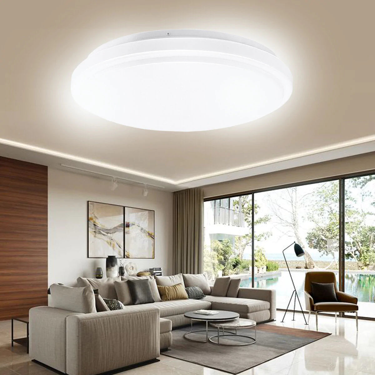 18/40/50W LED Ceiling Light Panel - Round Downlight for Kitchen, Bathroom, Room, Wall Lamp