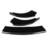 Gloss Black Front Bumper Lip Spoiler Splitter Protector - 3X Pack