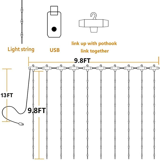 3M Sound-Activated USB Curtain Lights for Christmas, Bedroom, and Wedding Decorations