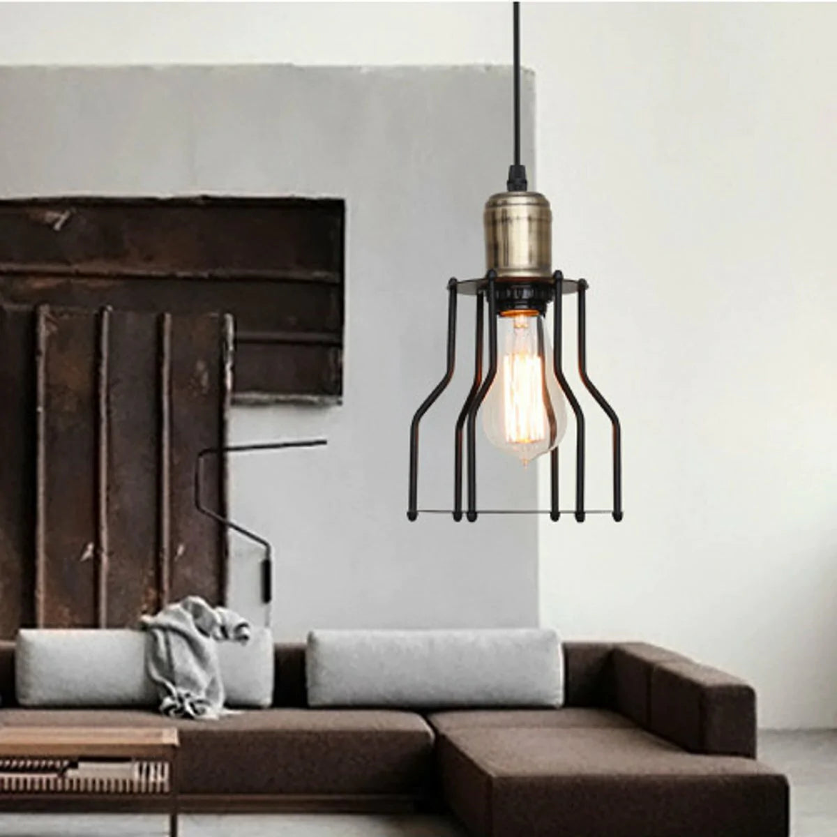 Industrial 3-Light Pendant Light, Adjustable Flush Mount Ceiling Fixture for Kitchen Island and Living Room