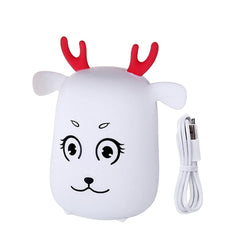 Cute LED Rechargeable Silicone Deer Night Light - Tap Control, Bedroom Decor, Kids Gift