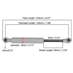 Gasfeder-Hubstange 200N/250N/320N/380N 195mm für Auto, Boot, Wohnwagen - Stützstoßdämpfer