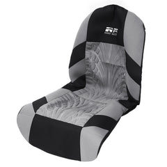 Universal Double Seat Fabric Car Front Seat Cover Cushion Protector - Full Surround, Black and Grey