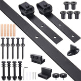 Antique Style Sliding Barn Door Hardware Kit - Single Wood Door Roller Track