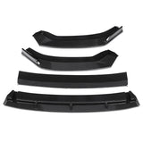 4Pcs Double Layer Carbon Fiber Front Bumper Lip Spoiler Cover Trim