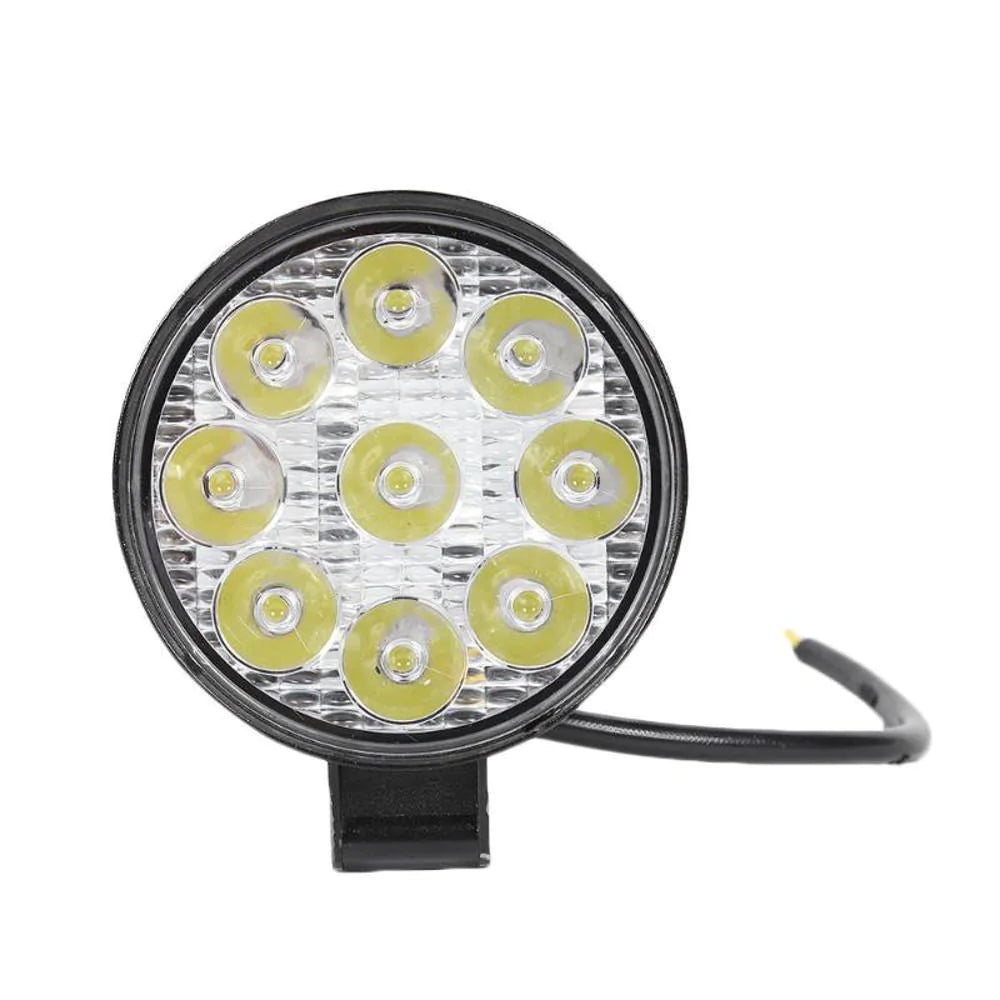 27W LED Work Light 9V-85V Waterproof Headlight White/Blue Round Fog Lamp for Car Motorcycle