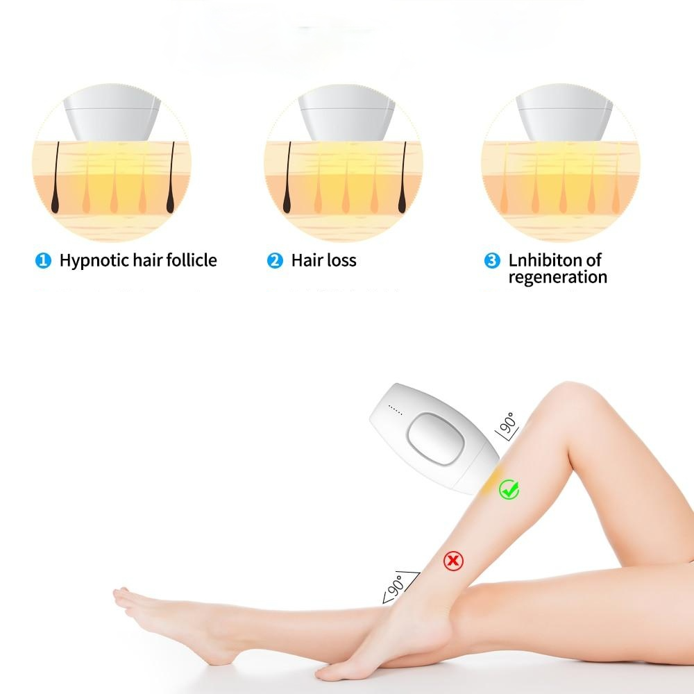 Permanent IPL Laser Epilator for Women - Painless Electric Hair Removal with 600,000 Flashes