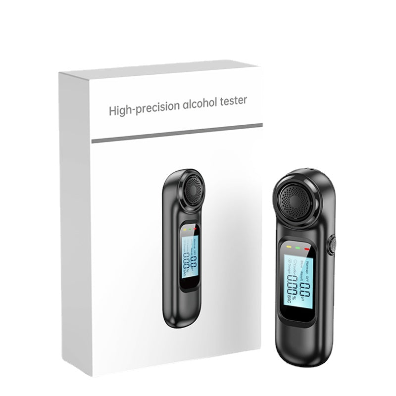 High Precision Non-Contact Alcohol Tester Breathalyzer with LCD Display, USB Rechargeable Drunk Driving Analyzer